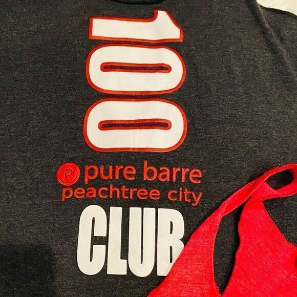 2 | Pure Barre Red & Gray Racerback Tank Tops Size Large - Picture 3 of 5